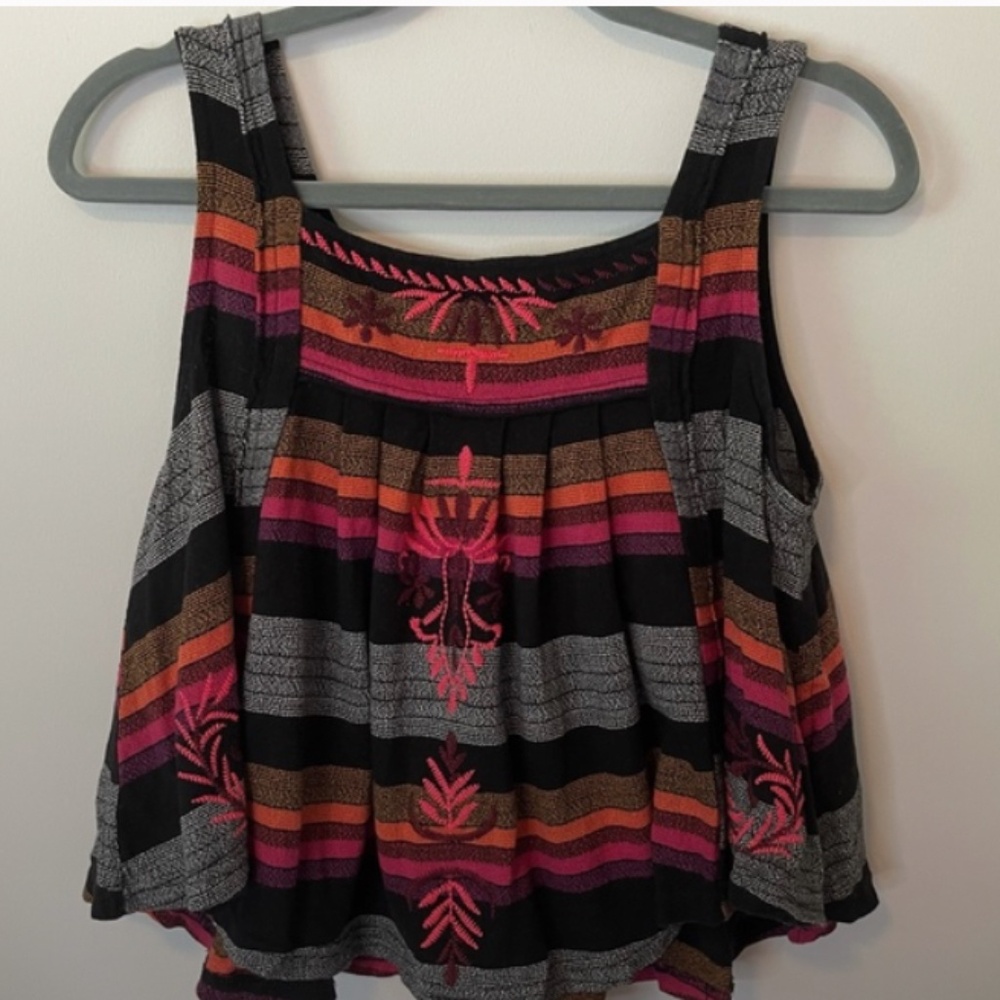 Free People Embroidered Swing Tank